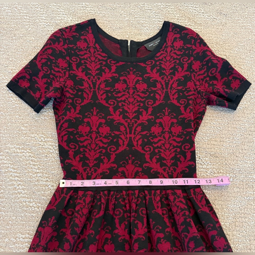 Romeo & Juliet Couture Sweater Dress Red Black Knit Date Night size M - Picture 5 of 7